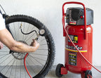 Compresseur Fifty 50 L 2 hp 1500 W 230 V sans huile pression 10 bars débit 140 L/min tuyau 5 m rouge