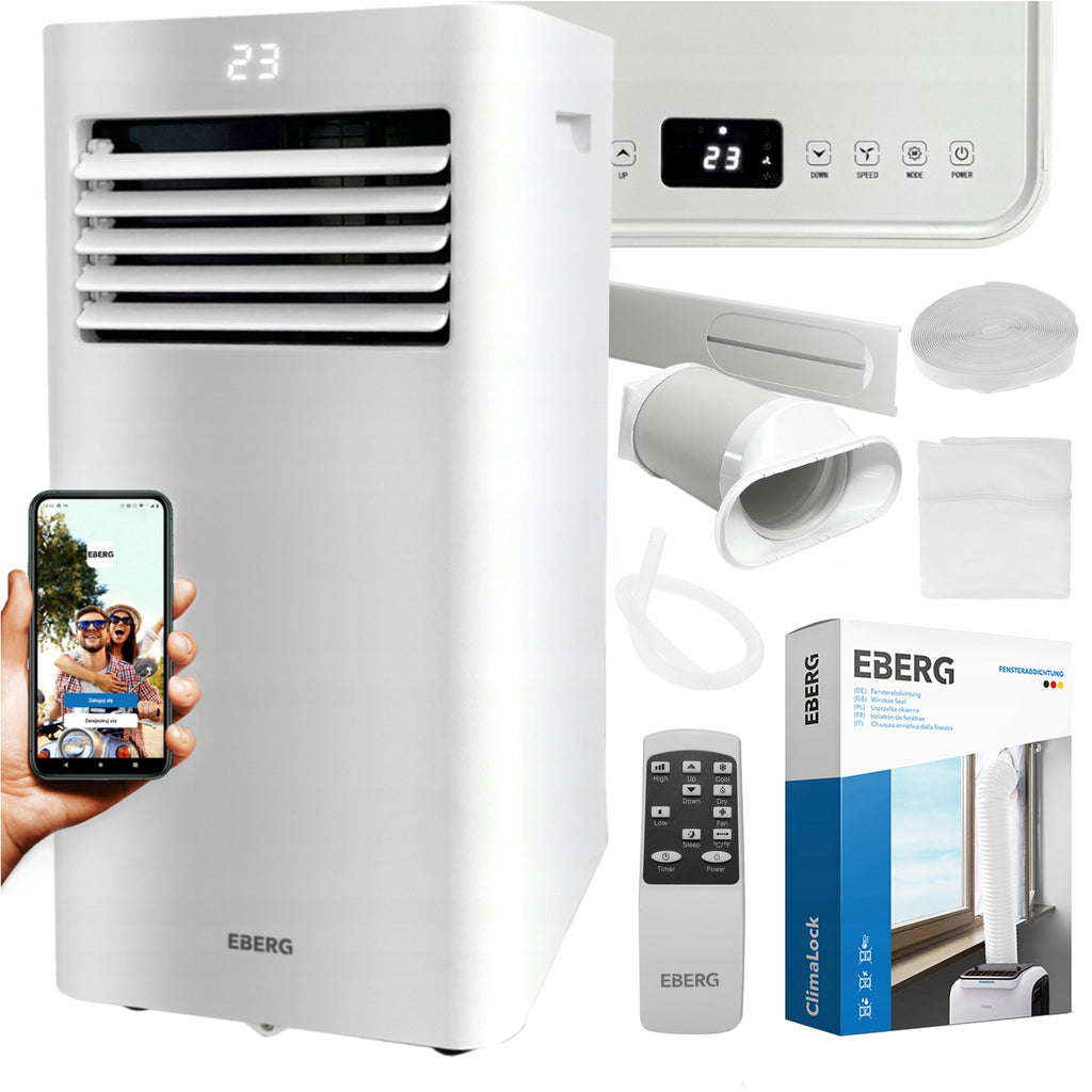 Przenośny klimatyzator z funkcją chłodzenia osuszania i wentylacji RIO R29E1 3kW 10000 BTU WiFi 24l/24h