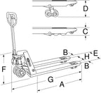 Transpalette électrique 161.0300F capacité 1,5 tonne en acier inoxydable avec levée électrique batterie amovible et frein électromagnétique