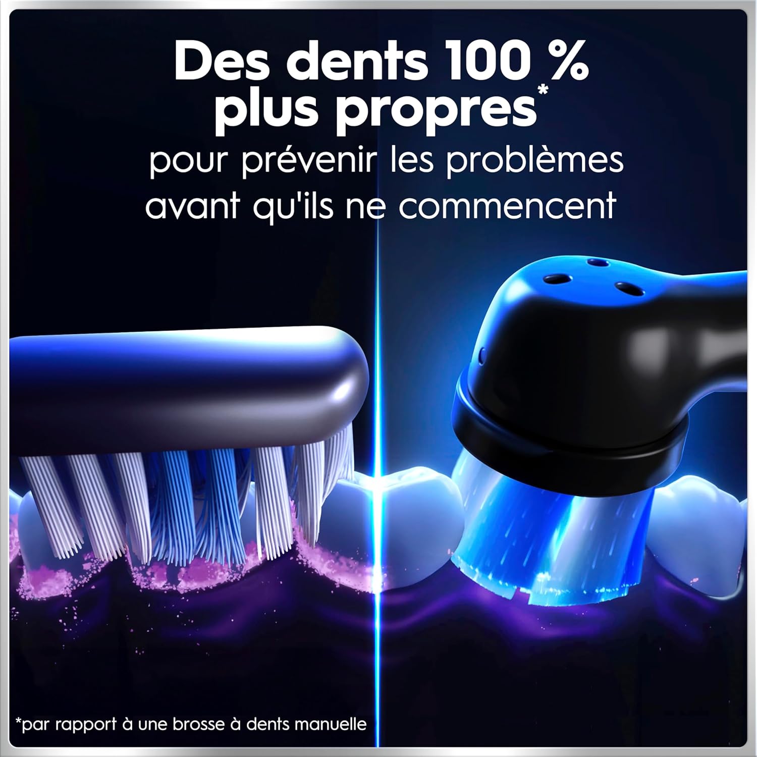 Brosse dents électrique iO 6 noire 5 modes capteur pression écran interactif 2 brossettes étui voyage