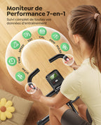 Vélo d'appartement pliable 5 en 1 TEB4 résistance magnétique 16 niveaux écran LCD connexion APP silencieux avec siège réglable capacité 140 kg