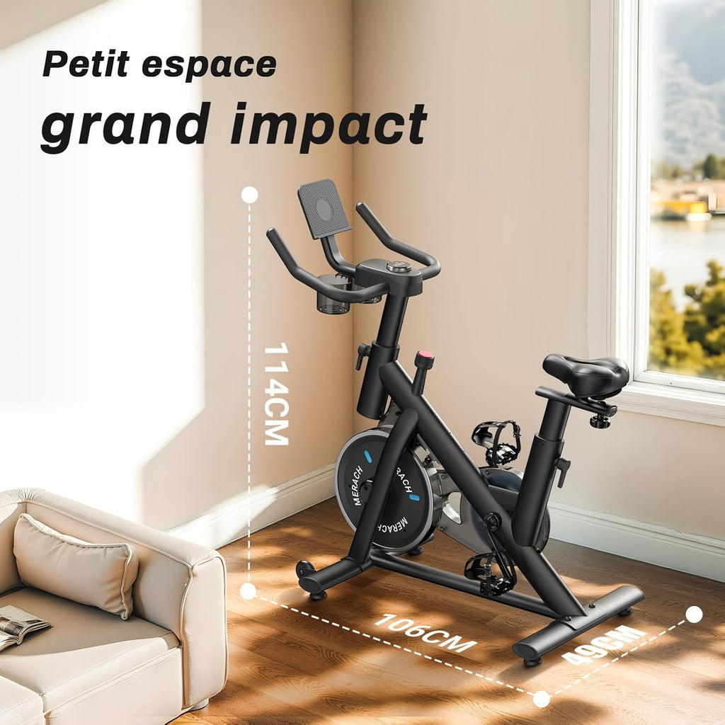 Vélo d’appartement MR-S26B1-EU résistance friction 8 niveaux silencieux entraînement par courroie charge 136 kg