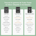 Friteuse sans huile Turbo Tower Pro 10,8 L Double Stack 2630 W 7 fonctions céramique température 30 à 230 °C noir