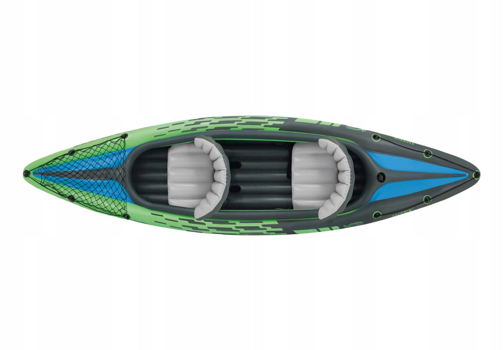 Inflatable Kayak Challenger K2 68306 Two Person 351cm Vinyl Construction with Paddles Pump Travel Bag