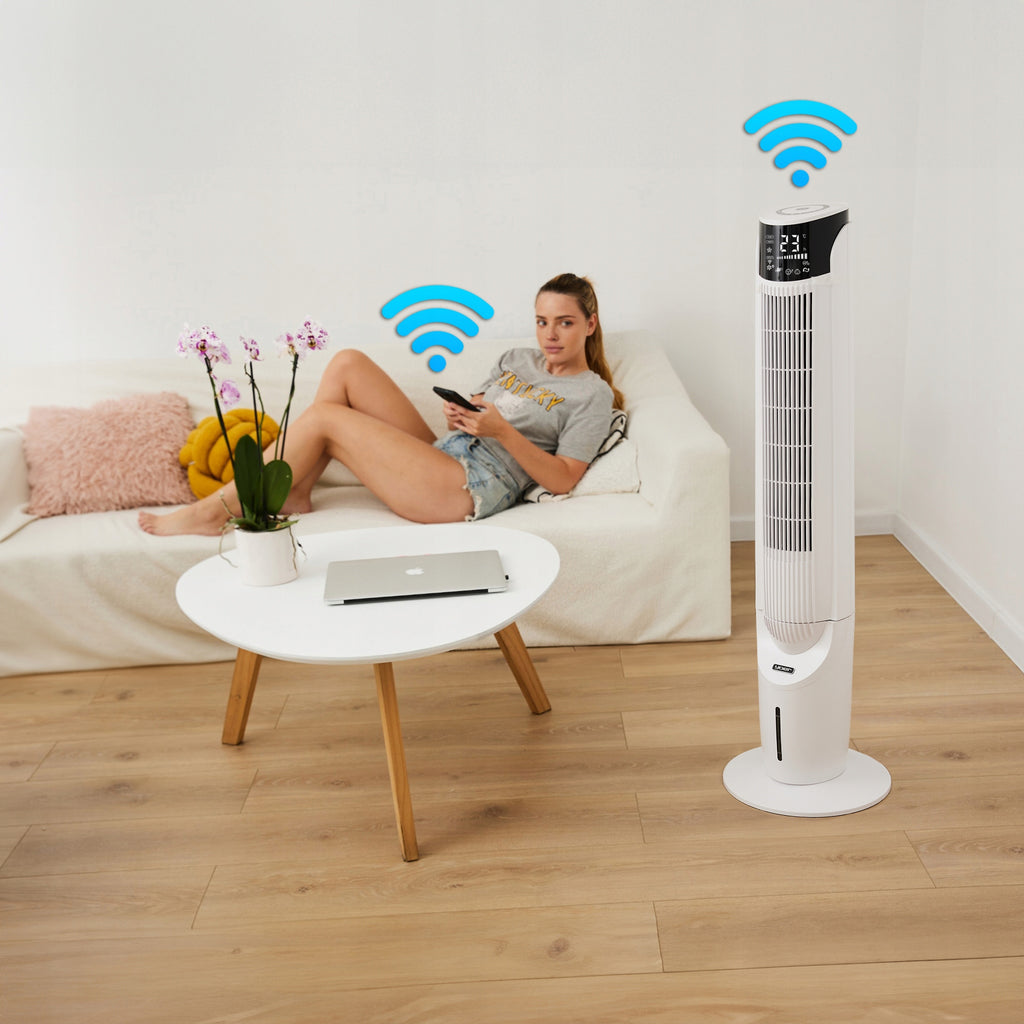 Przenośny klimator wodny wentylator kolumnowy cichy 33dB z funkcją jonizacji i aromaterapii 6w1