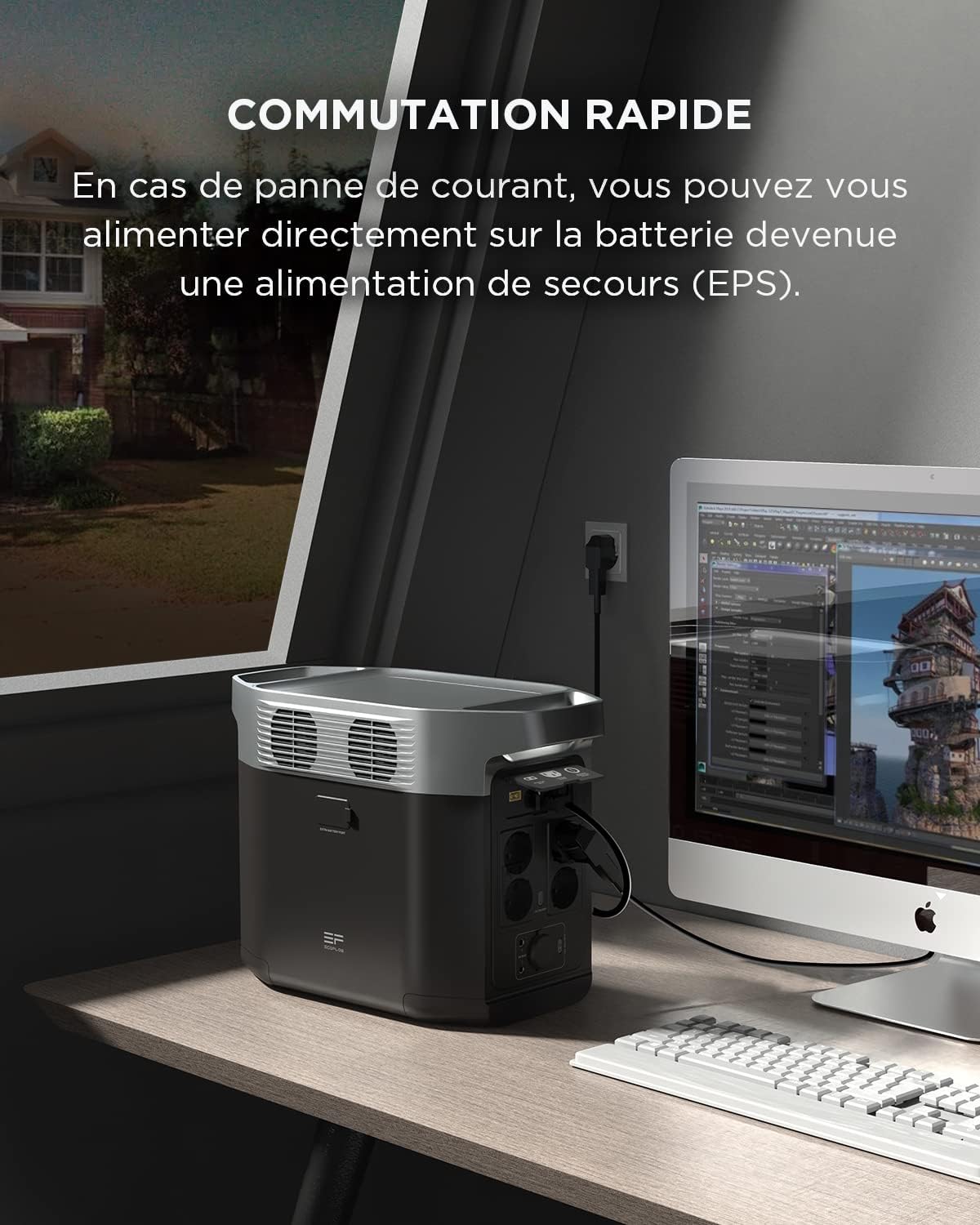 DELTA 2 ZMR330-EU station électrique portable 1 à 3 kWh, batterie LFP, 1800 W, 13 prises