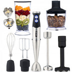Blender ręczny Six-Edge HB01S 1500 W 8w1 z tytanowymi ostrzami 25 prędkościami Turbo i zestawem 14 elementów