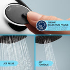 Colonne de douche Vitalio Comfort 250 thermostatique tête 25 cm 1 jet pommeau 11 cm 2 jets flexible 175 cm chromé