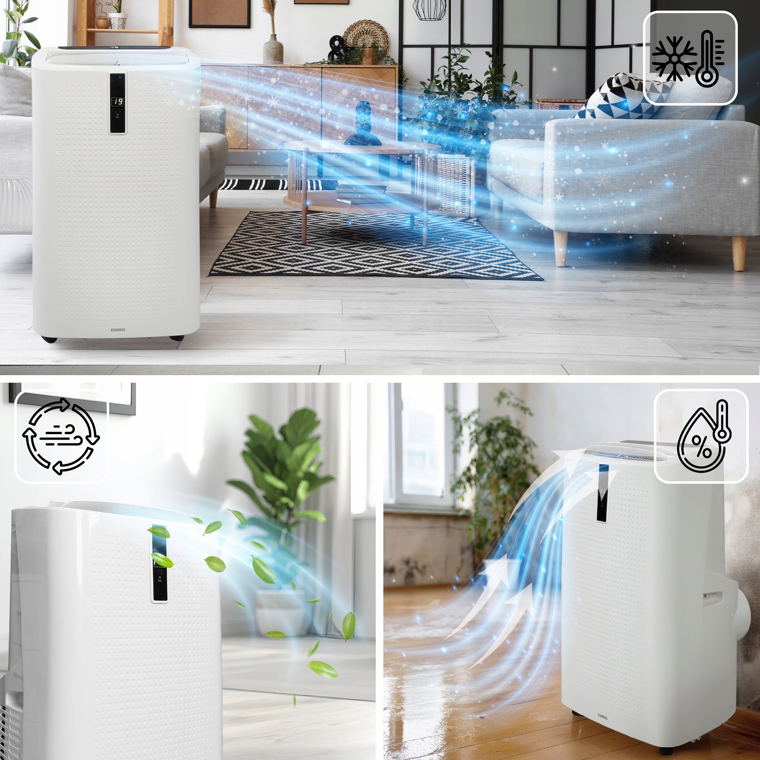 Klimatyzator przenośny ENVA E35J1 3530 W 12000 BTU WiFi chłodzenie osuszanie wentylacja