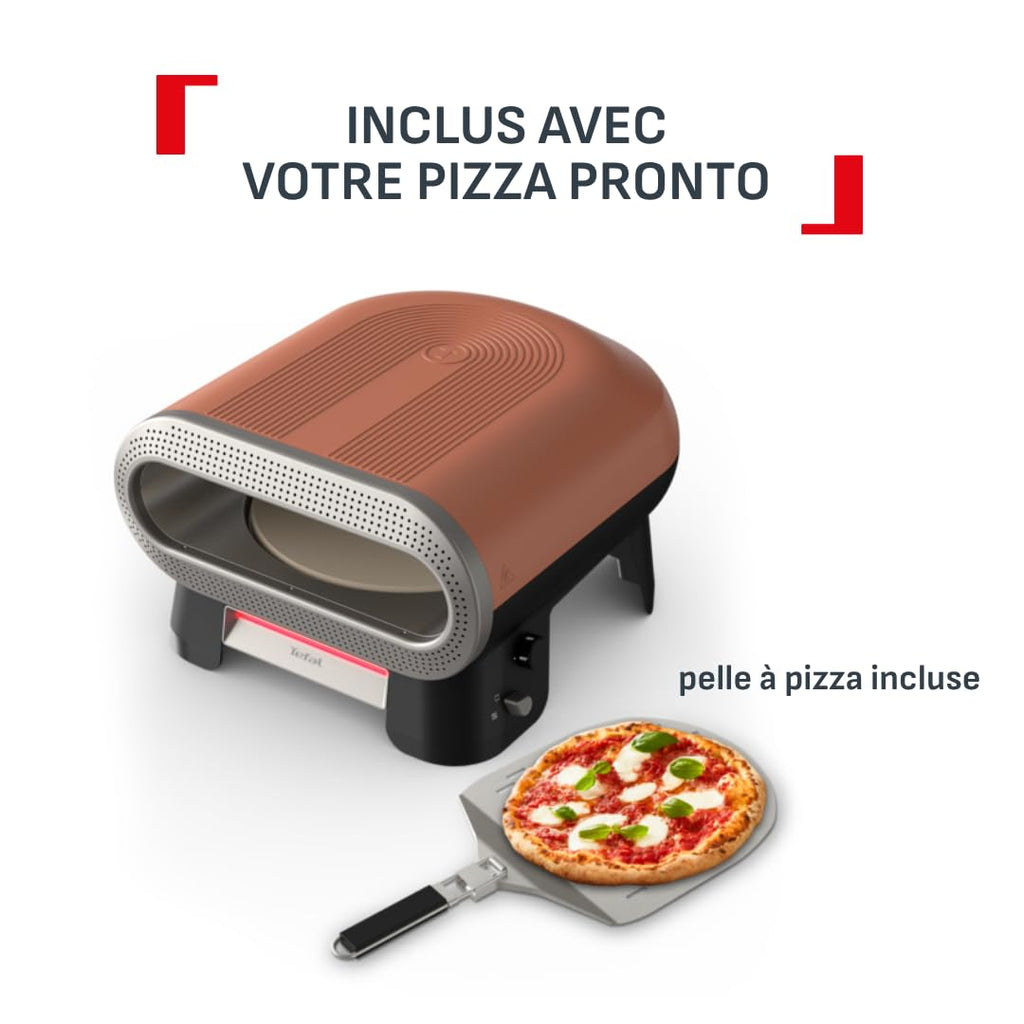 Four à pizza électrique extérieur Pizza Pronto JM600TE0 2600 W pierre rotative automatique 30 cm température jusqu’à 400°C avec pelle à pizza
