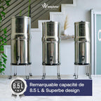 Système de filtration d’eau par gravité Earth WEEP850 8,5 L inox AISI 304 2 filtres O’Pure 2 robinet niveau d’eau