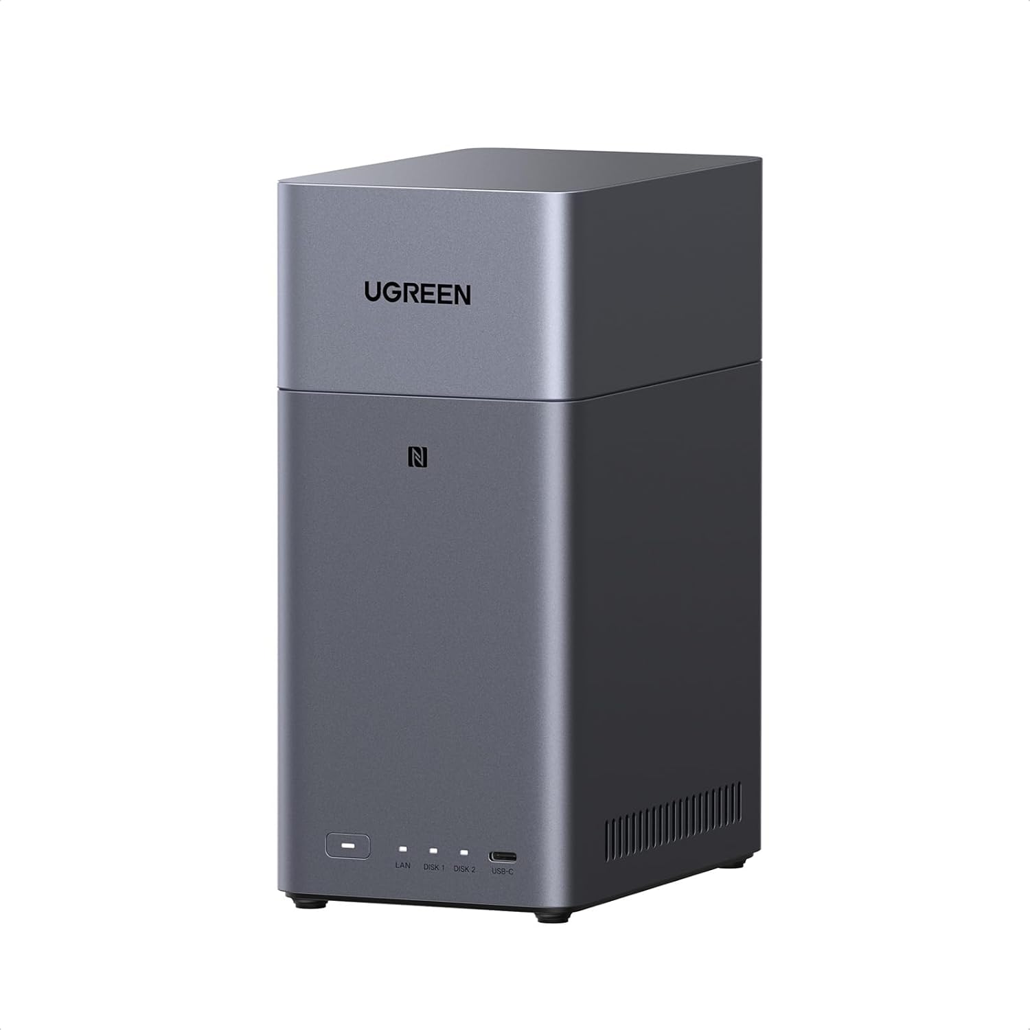 NAS de bureau NASync DH2300 2 baies 4 Go RAM stockage 64 To LAN 1GbE NFC HDMI 4K album photo IA chiffrement