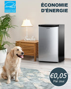 Petit réfrigérateur BR321 91 L avec congélateur 8,5 L thermostat réglable porte réversible acier inoxydable