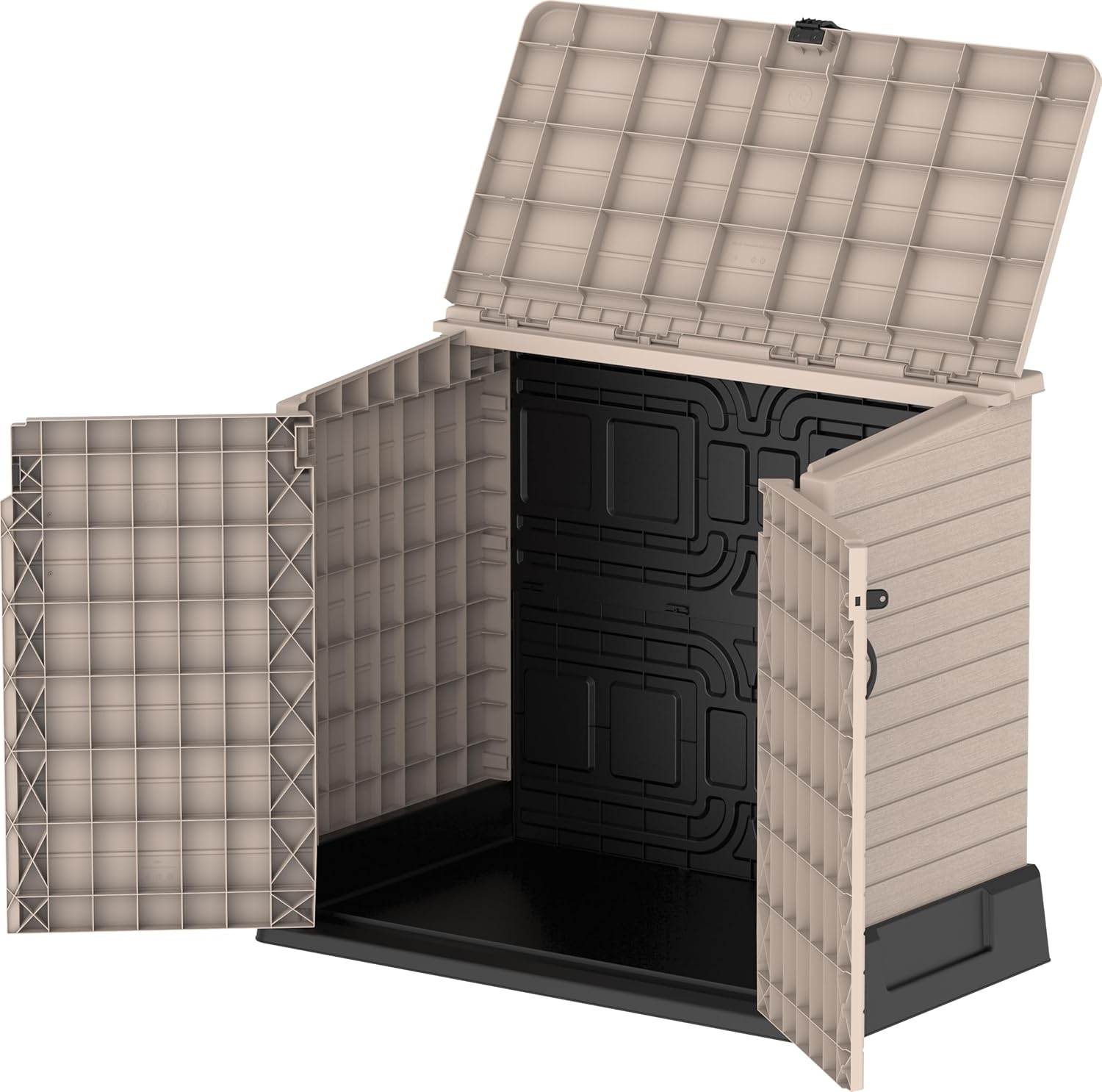 Abri de jardin StoreAway 850 L coffre extérieur plastique verrouillable 130 x 74 x 110 cm cache-poubelles taupe