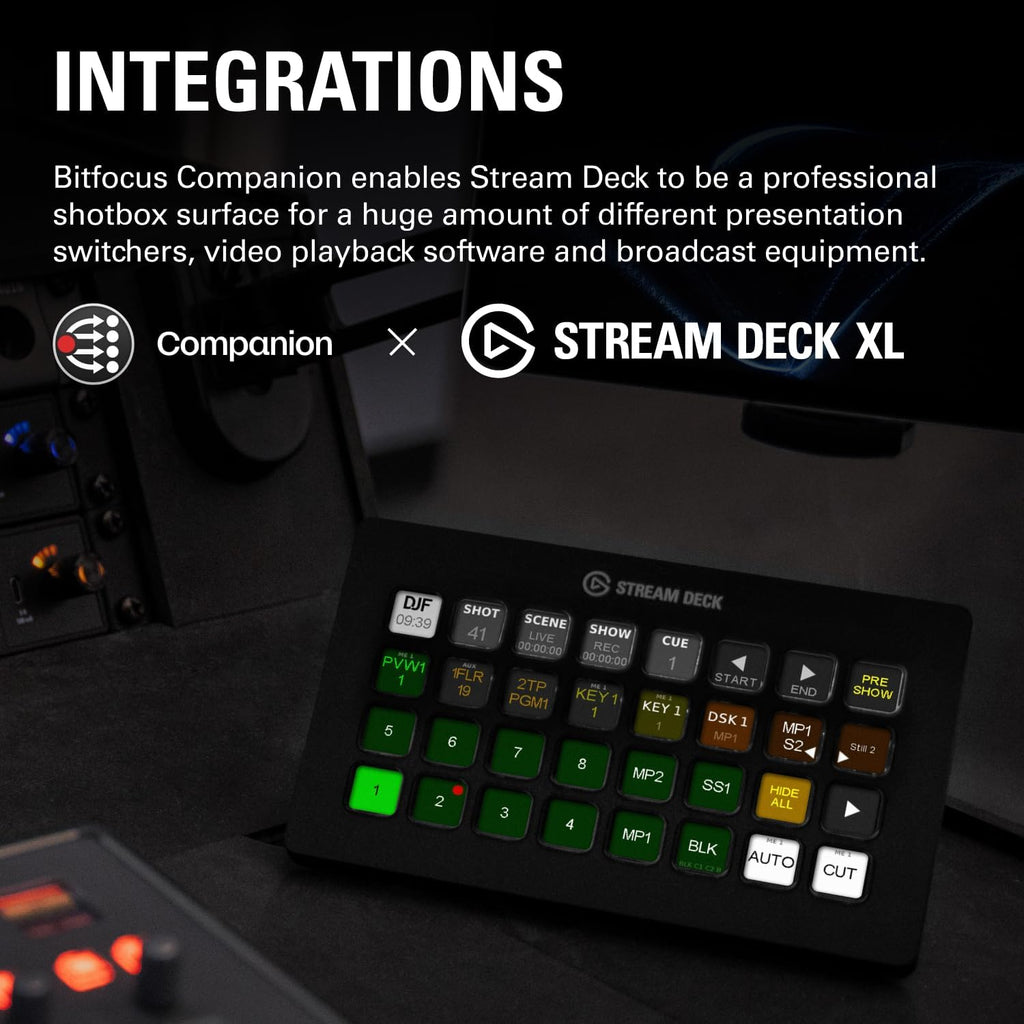 Contrôleur de studio Stream Deck XL 32 touches macro personnalisables compatible OBS Twitch YouTube Mac PC noir