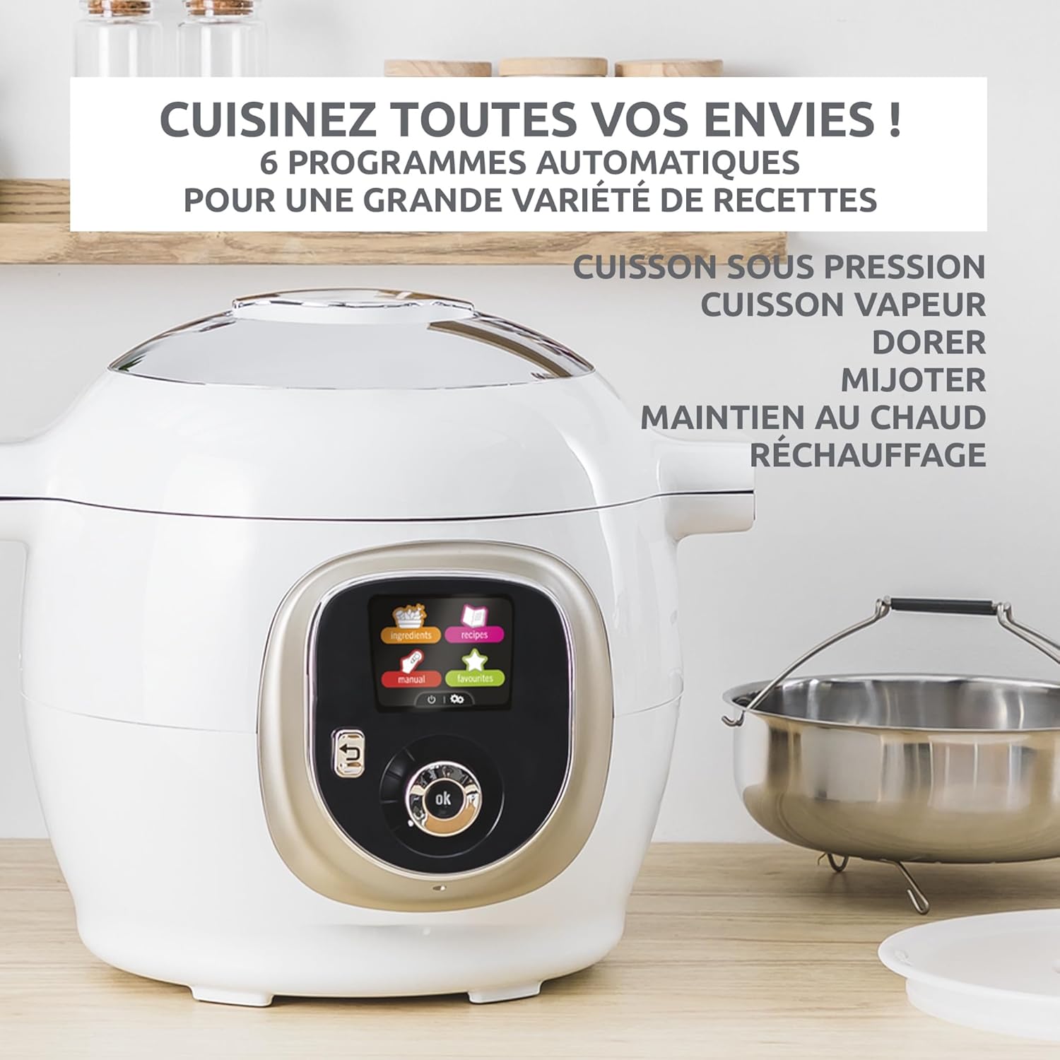 Multicuiseur intelligent Cookeo CE85CA10 6 L 1600 W 150 recettes intégrées 6 modes de cuisson