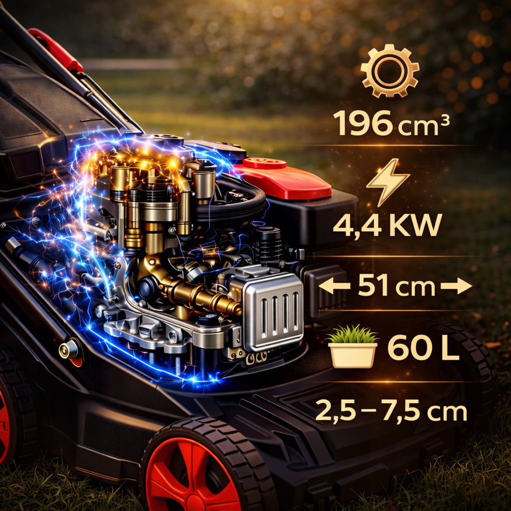 kosiarka spalinowa z napędem 53cm silnik 196cc zwrotna nowy model 9W1 wydajna solidna do ogrodu