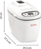 Machine à pain Home Bread Baguette OW610110 1650 W 16 programmes capacité 1,5 kg 3 dorages plaques baguettes blanc