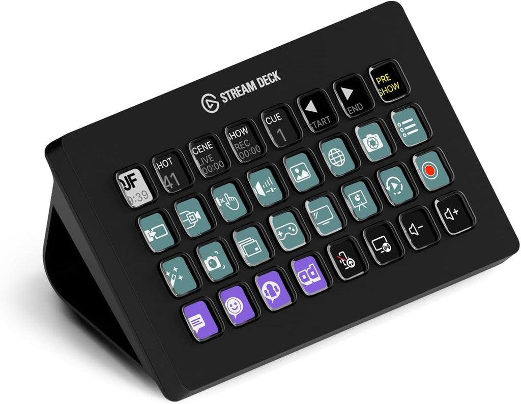 Contrôleur de studio Stream Deck XL 32 touches macro personnalisables compatible OBS Twitch YouTube Mac PC noir