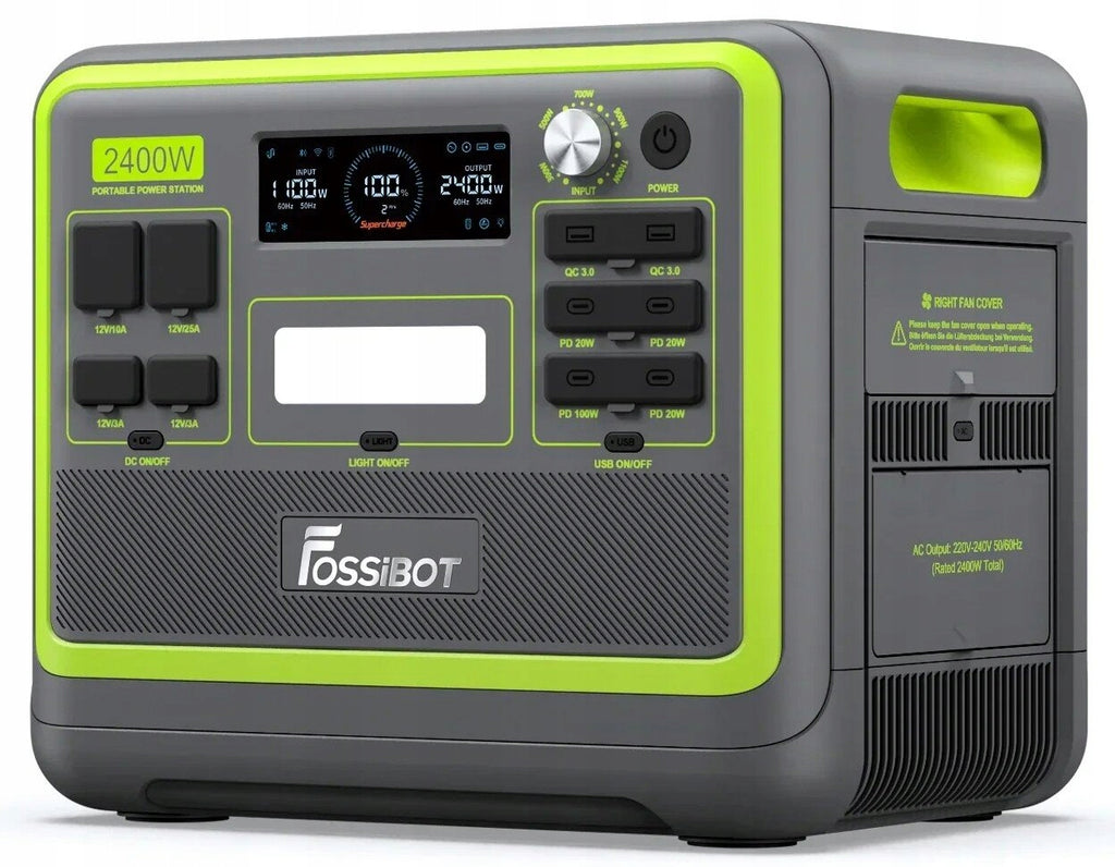 Przenośna stacja zasilania F2400 2048Wh 2400W LiFePO4 z ładowaniem solarnym i portami USB-C