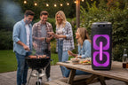 Przenośny głośnik PartyBox PB50LED karaoke z mikrofonem bezprzewodowym LED Bluetooth USB FM AUX 500 W