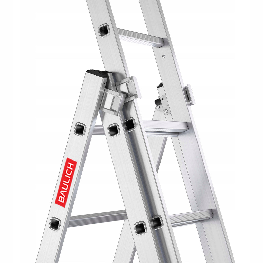 Drabina aluminiowa wielofunkcyjna 3x11 szczebli 6,55 m składana uniwersalna EN131 obciążenie 150 kg