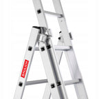 Drabina aluminiowa wielofunkcyjna 3x11 szczebli 6,55 m składana uniwersalna EN131 obciążenie 150 kg