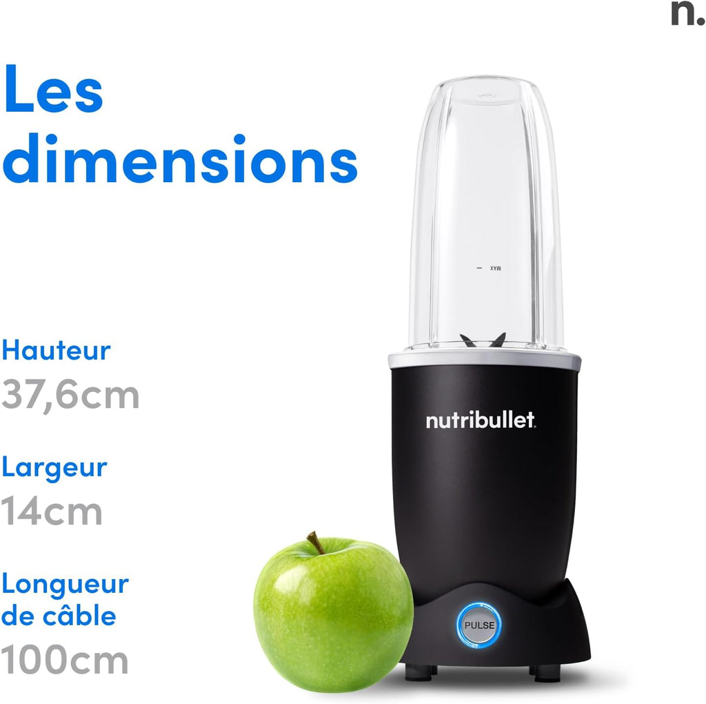 Blender électrique Pro 1200 NB120MB 1200 W multifonction smoothie broyeur verres 700 ml et 900 ml noir