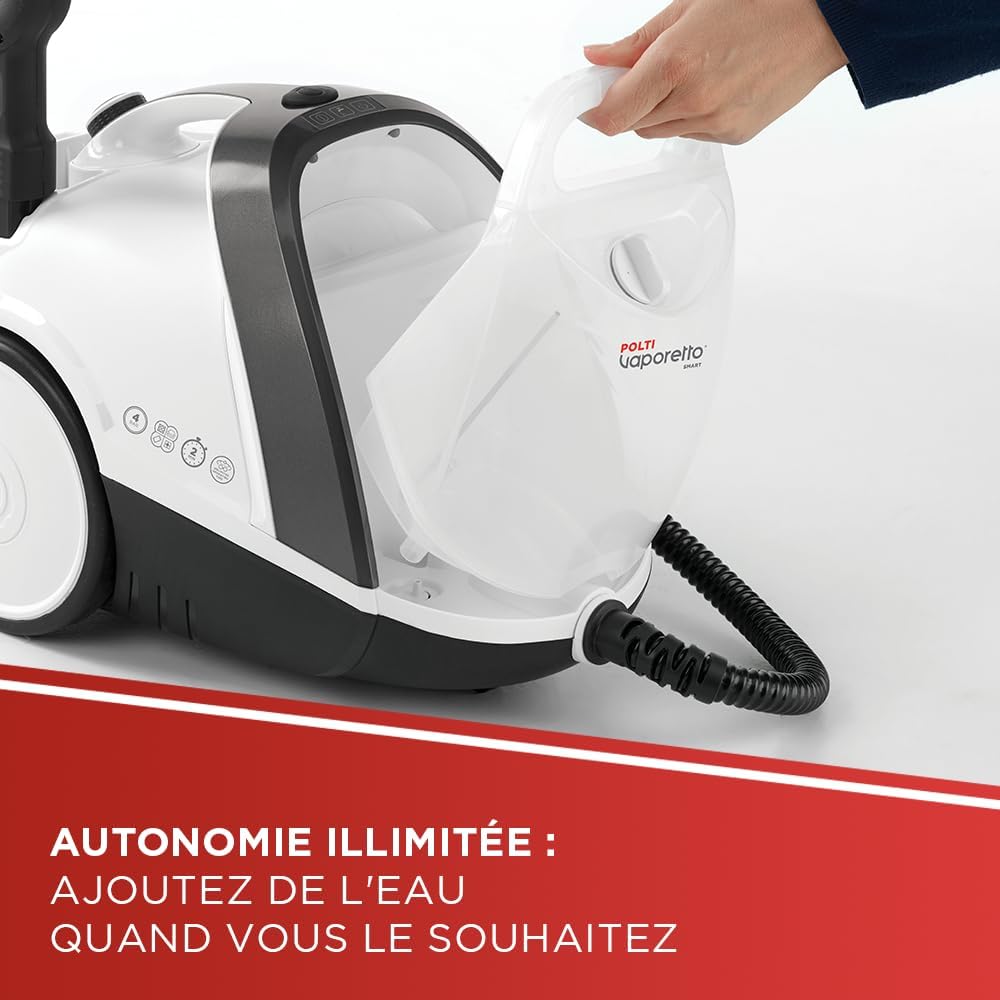 Nettoyeur vapeur Smart 120 1500 W chaudière 4 bars réservoir 2 L chauffe 2 min avec 14 accessoires