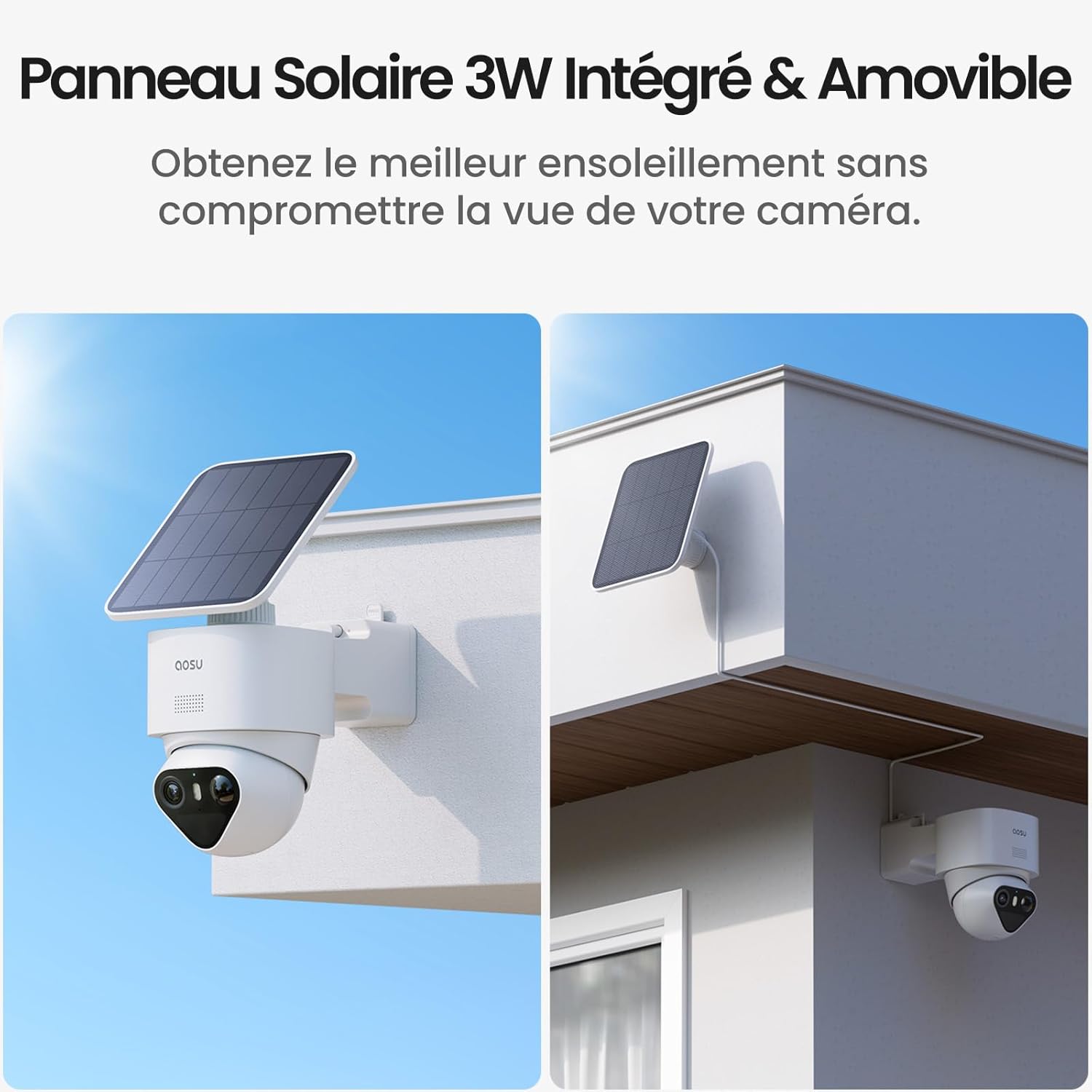 Caméra surveillance 4K T2 Ultra solaire kit 2 caméras 8MP vision nocturne 32 Go local extensible 1 To panorama 360° suivi IA