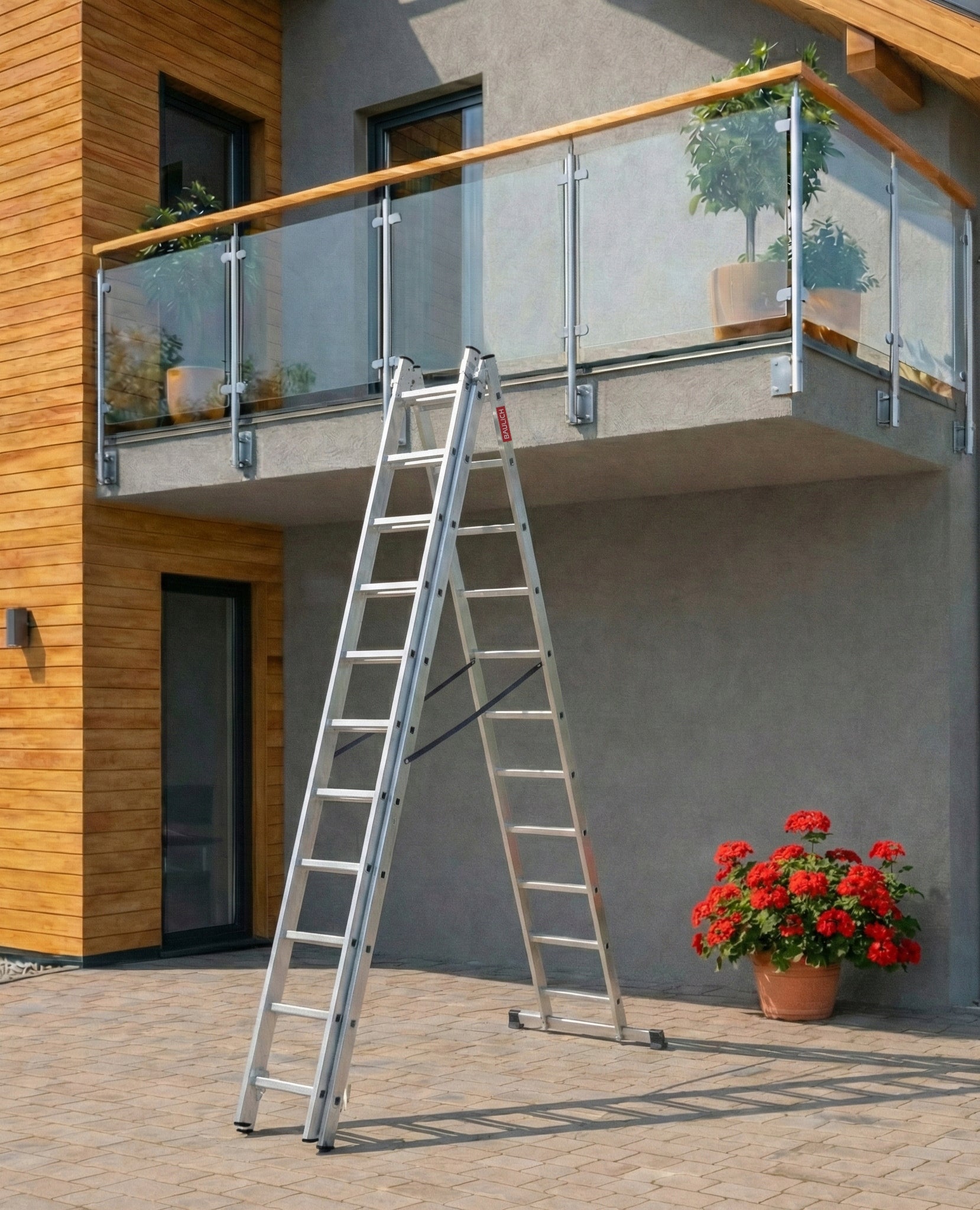Drabina aluminiowa wielofunkcyjna 3x11 szczebli 6,55 m składana uniwersalna EN131 obciążenie 150 kg