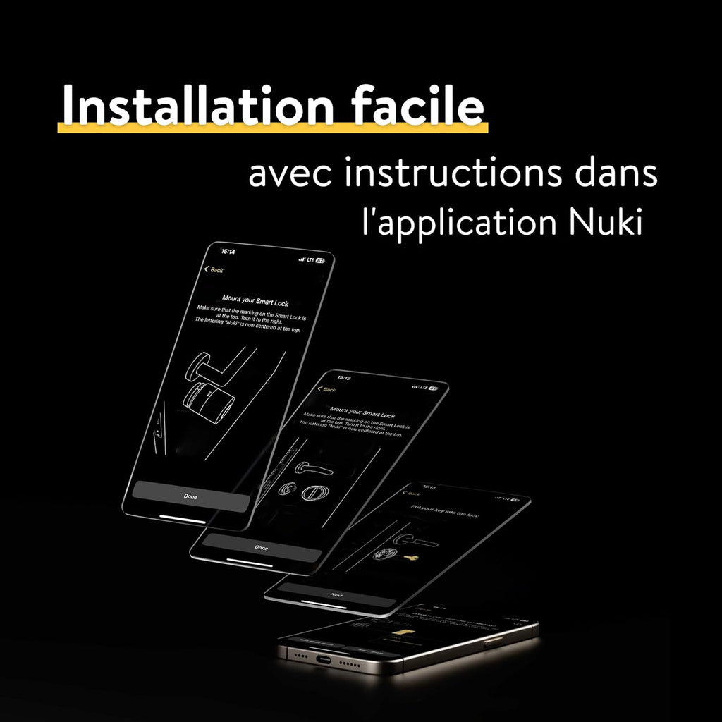 Serrure électronique de porte Smart Lock Pro Bluetooth WiFi Matter contrôle app sans changer le cylindre
