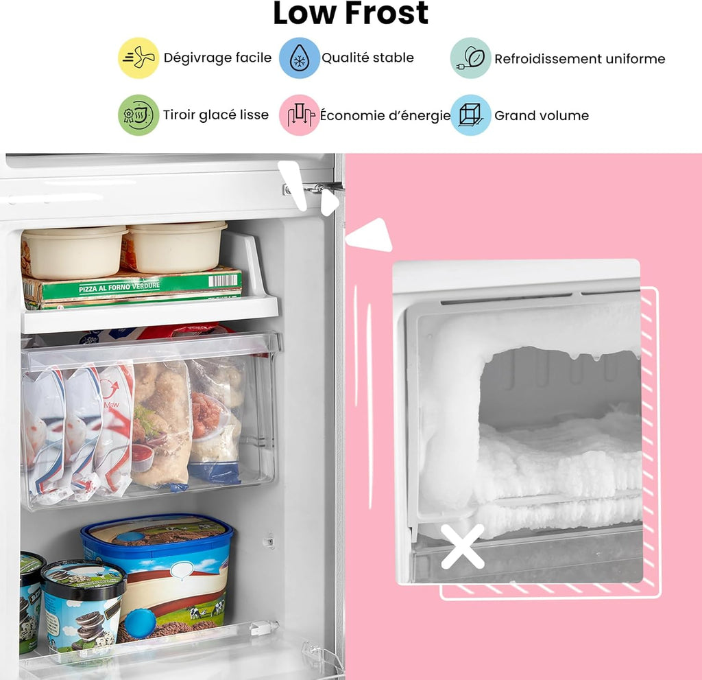 Réfrigérateur combiné RCB169DK2E 174 L congélateur bas 59 L Low Frost hauteur 150 cm noir