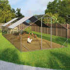 Enclos poulailler 24 m² 8x3x2 m parc grillagé acier galvanisé avec bâche imperméable anti-UV protection animaux extérieurs