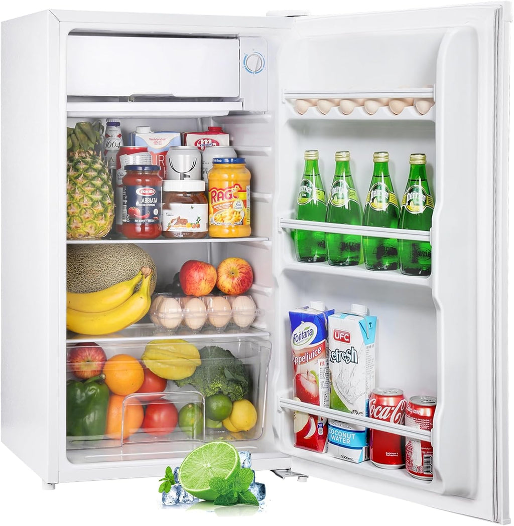 Petit réfrigérateur BR321 91 L avec congélateur 8,5 L thermostat réglable porte réversible blanc