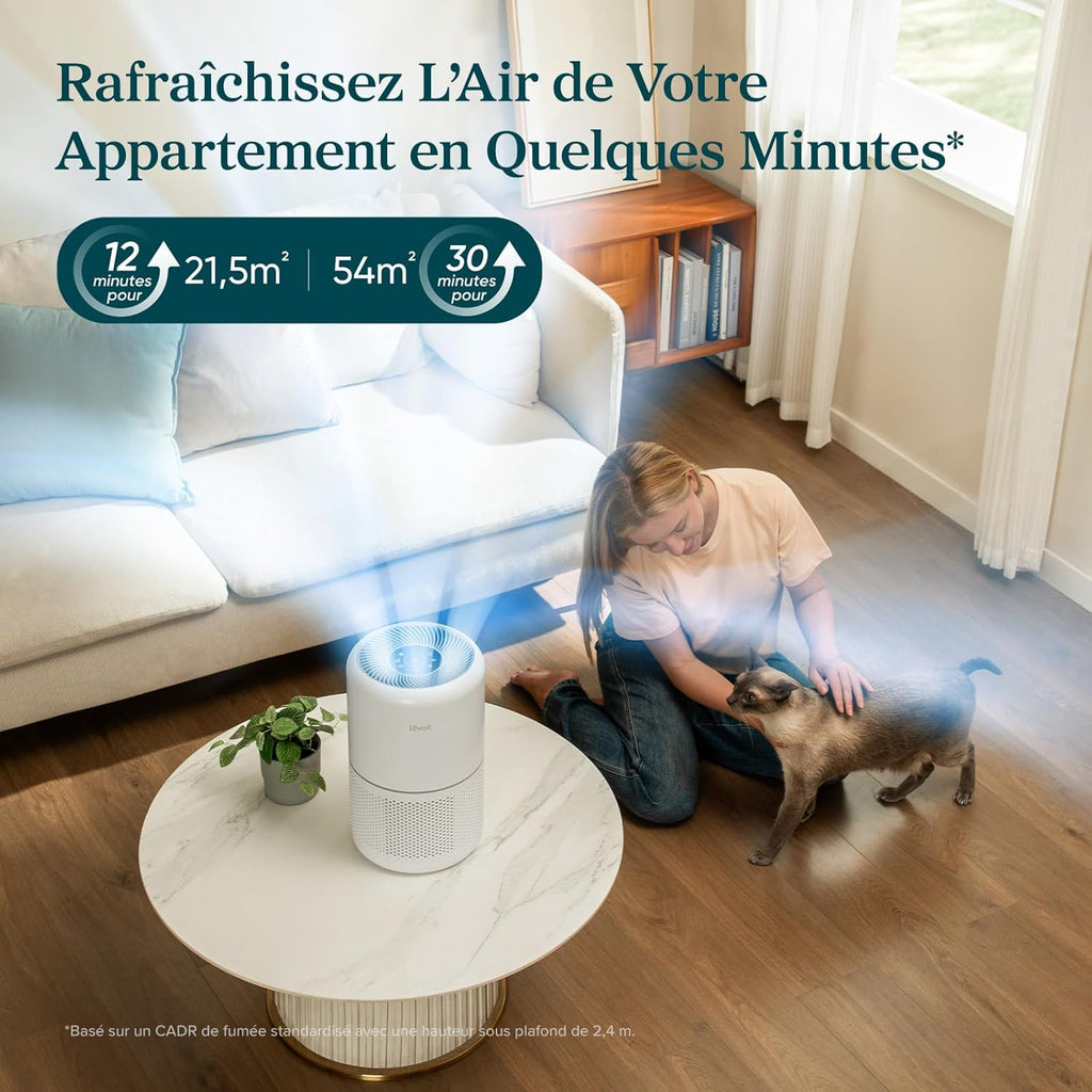 Purificateur d’air Core 300S HEPA pour 50 m² contrôle app Alexa capteur qualité air 22 dB