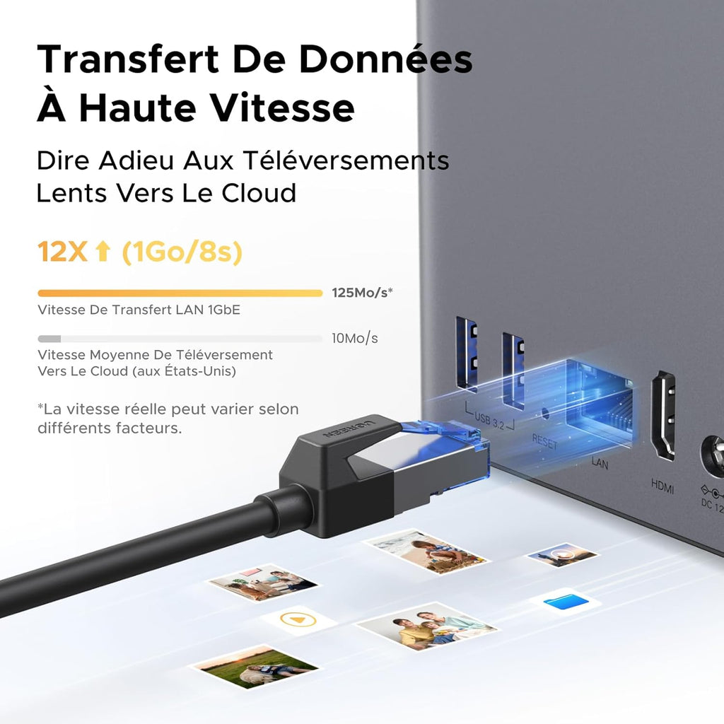 NAS de bureau NASync DH2300 2 baies 4 Go RAM stockage 64 To LAN 1GbE NFC HDMI 4K album photo IA chiffrement
