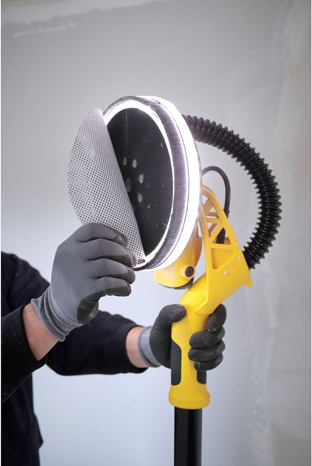 Ponceuse à plâtre 750 W SFMEE500S-QS disque 225 mm vitesse 1700 tr/min LED 360° perche extensible sac inclus