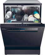 Lave vaisselle pose libre 15 couverts classe C maxi cuve wash dry 35 min ouverture auto contrôle distance noir