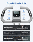 Vélo d’appartement pliable 4 en 1 MERACH résistance magnétique 16 niveaux écran LCD pouls app selle confortable bleu