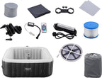Spa gonflable Tenerife 6 personnes 185 x 185 cm 910 L 130 jets massage LED avec couvercle anthracite