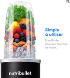 Blender électrique Pro 1200 NB120MB 1200 W multifonction smoothie broyeur verres 700 ml et 900 ml noir