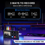 Convertisseur VHS vers numérique VD10 RCA vers HDMI 1080P avec écran 3 pouces compatible VHS Hi8 Mini DV
