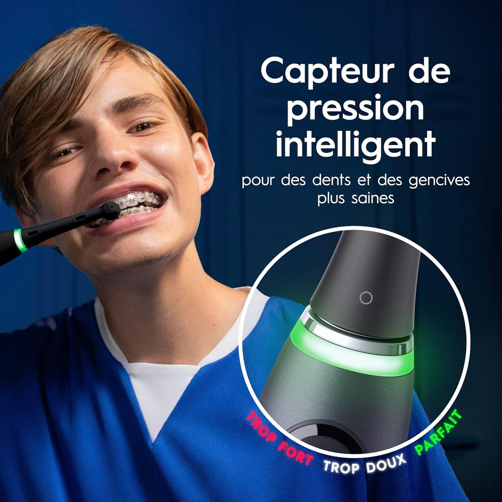 Brosse à dents électrique iO 9 7 modes capteur de pression écran couleur charge rapide avec étui