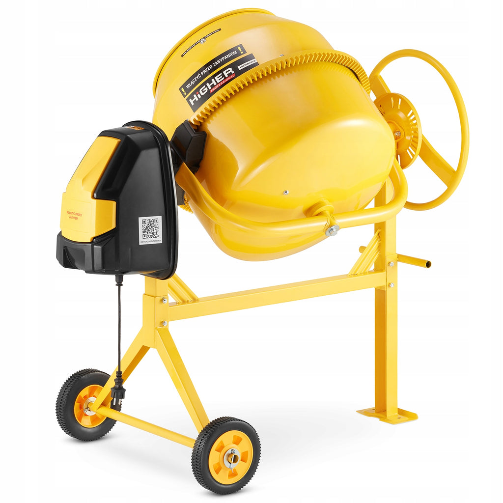 Betoniarka budowlana mieszarka 120L 650W 230V żeliwny wieniec wydajna do betonu profesjonalna