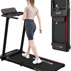 Tapis de course pliable CS-WP9 12 km/h 1400 W charge 120 kg écran LED application Bluetooth support tablette rouge