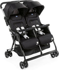 Poussette double tandem Ohlalà inclinable pliable jumeaux jusqu’à 15kg capote extensible noir
