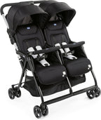Poussette double tandem Ohlalà inclinable pliable jumeaux jusqu’à 15kg capote extensible noir