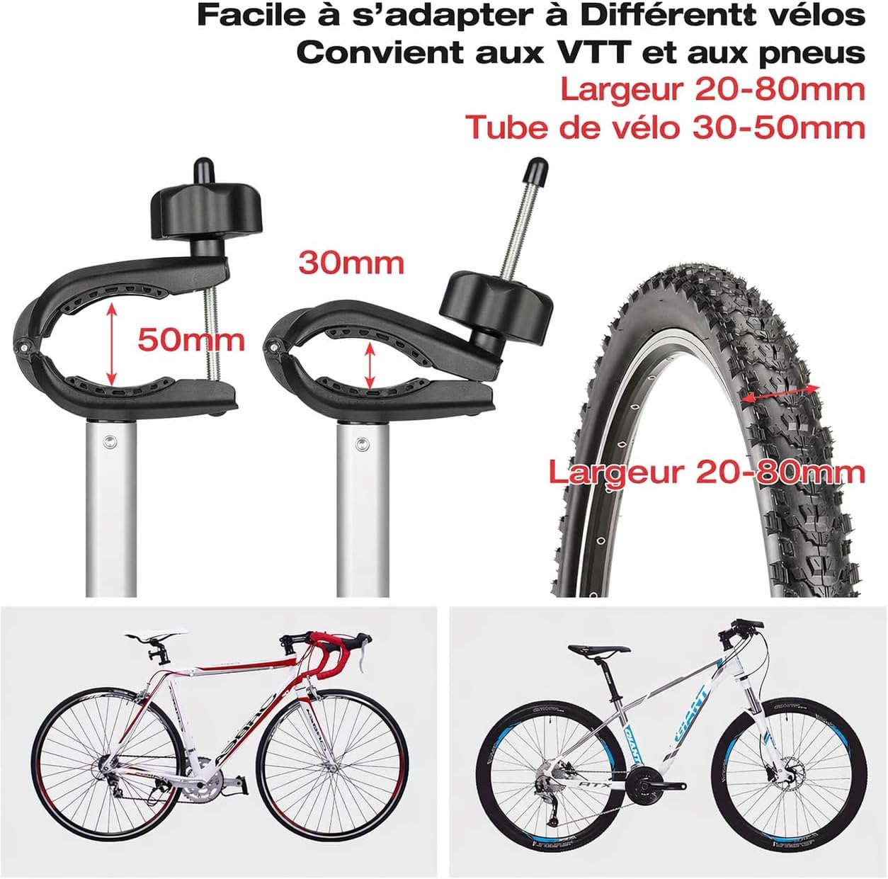 Porte-vélos attelage voiture 2 vélos charge 60 kg pliable avec feu arrière support plaque d'immatriculation noir
