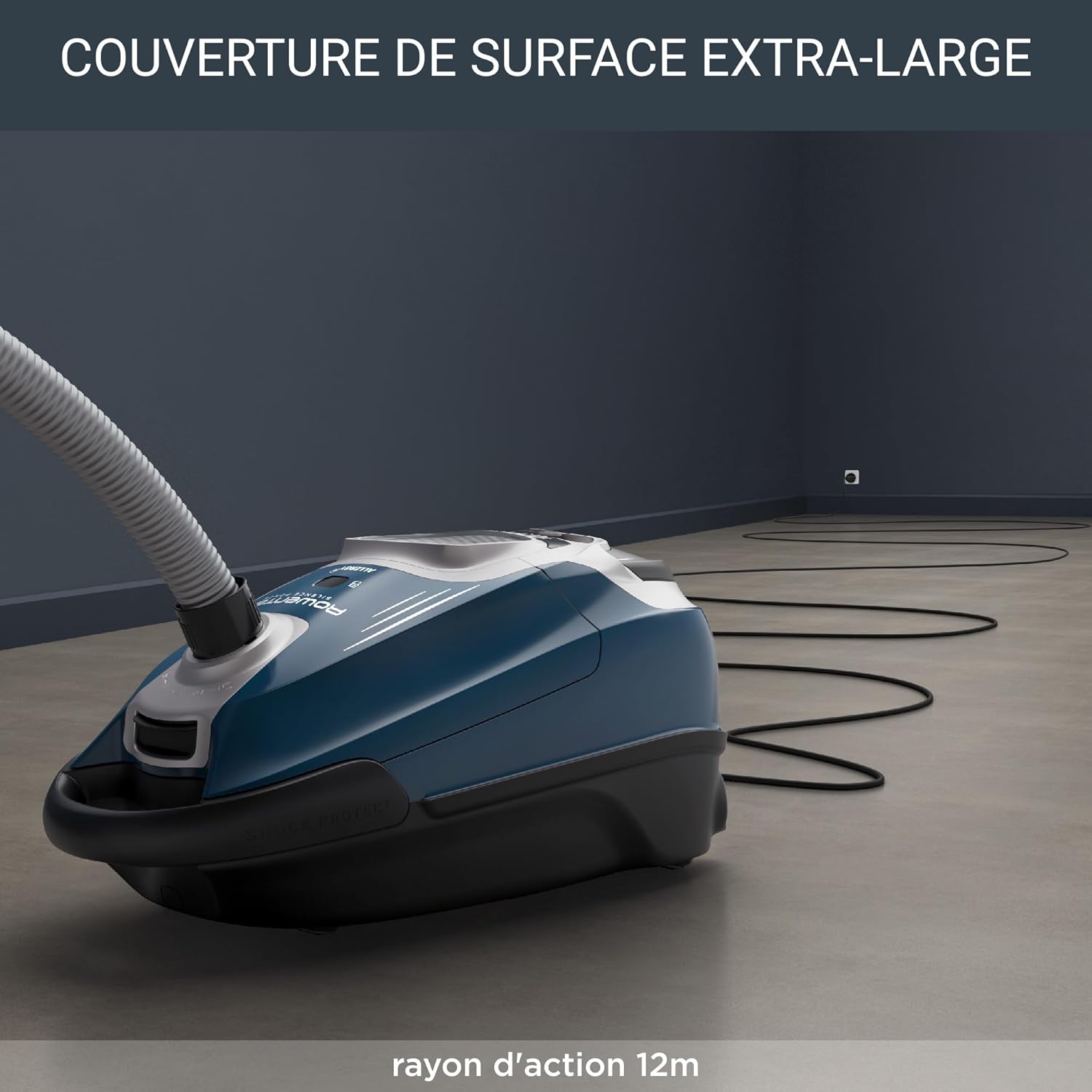 Aspirateur avec sac Silence Force Effitech RO7451EA 400 W 4,5 L filtre HEPA 57 dB rayon 12 m bleu